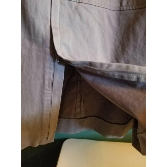 Banana Republic Stretch Womens Gray Straight Skirt Sz 4 Zippered Slit - Picture 3 of 5